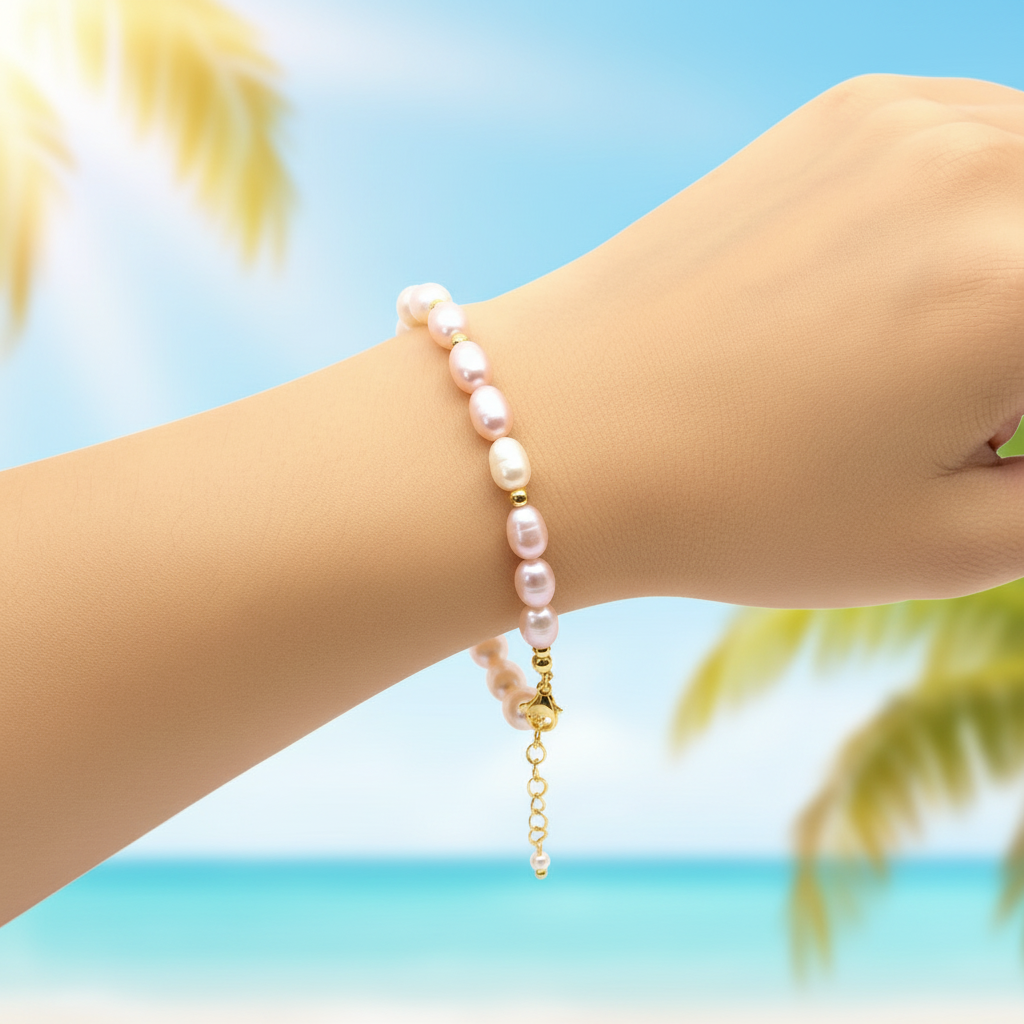 Armband | Pearl - Süßwasserperlen - L 18+5cm - Damen