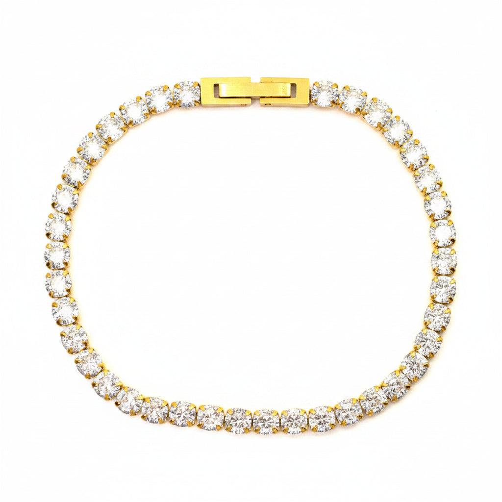Armband | 18K Gold - Tennis - B 4mm - L 17,5cm - Damen