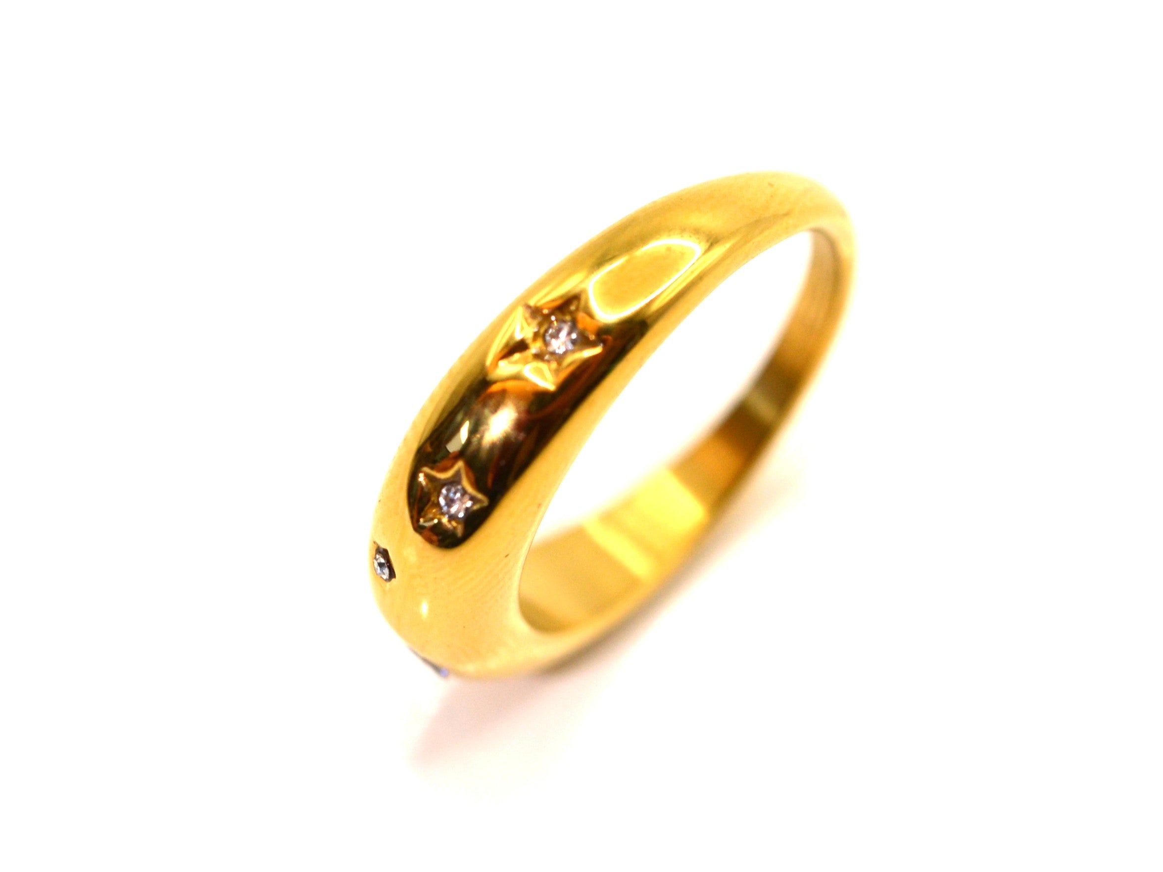 Star-Ring - 18K Gold - Tapered - Zirkon - Damen
