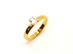 Ring | 18K Gold - Solitaire - Oval Zircon - 2mm - Ladies