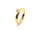 Ring | 18K Gold - Solitaire - Oval Zircon - 2mm - Ladies
