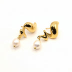 Stud Earrings | 18K Gold - Drop - Freshwater Pearl - Women