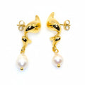Stud Earrings | 18K Gold - Drop - Freshwater Pearl - Women