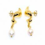Stud Earrings | 18K Gold - Drop - Freshwater Pearl - Women