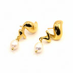 Stud Earrings | 18K Gold - Drop - Freshwater Pearl - Women