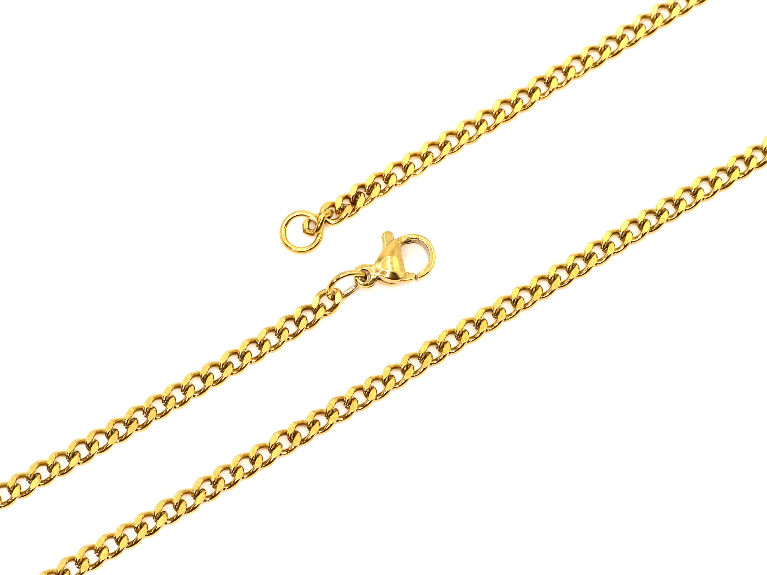 Halskette - 18K Gold - L 60cm - B 3mm - Panzerkette - Herren