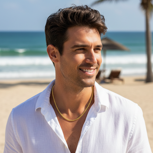 Halskette | 18K Gold - Cuban - B 3mm - L 50cm - Herren