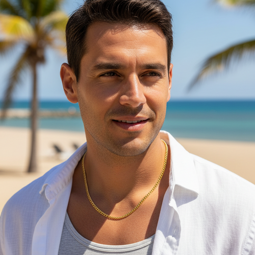 Necklace | 18K Gold - Cuban - W 3mm - L 60cm - Men
