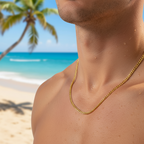 Necklace | 18K Gold - Cuban - W 3mm - L 50cm - Men
