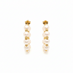 Creolen | 18K Gold - Perlen Hoops - Statement - 35mm - Damen