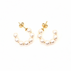 Creolen | 18K Gold - Perlen Hoops - Classic - 22mm - Damen