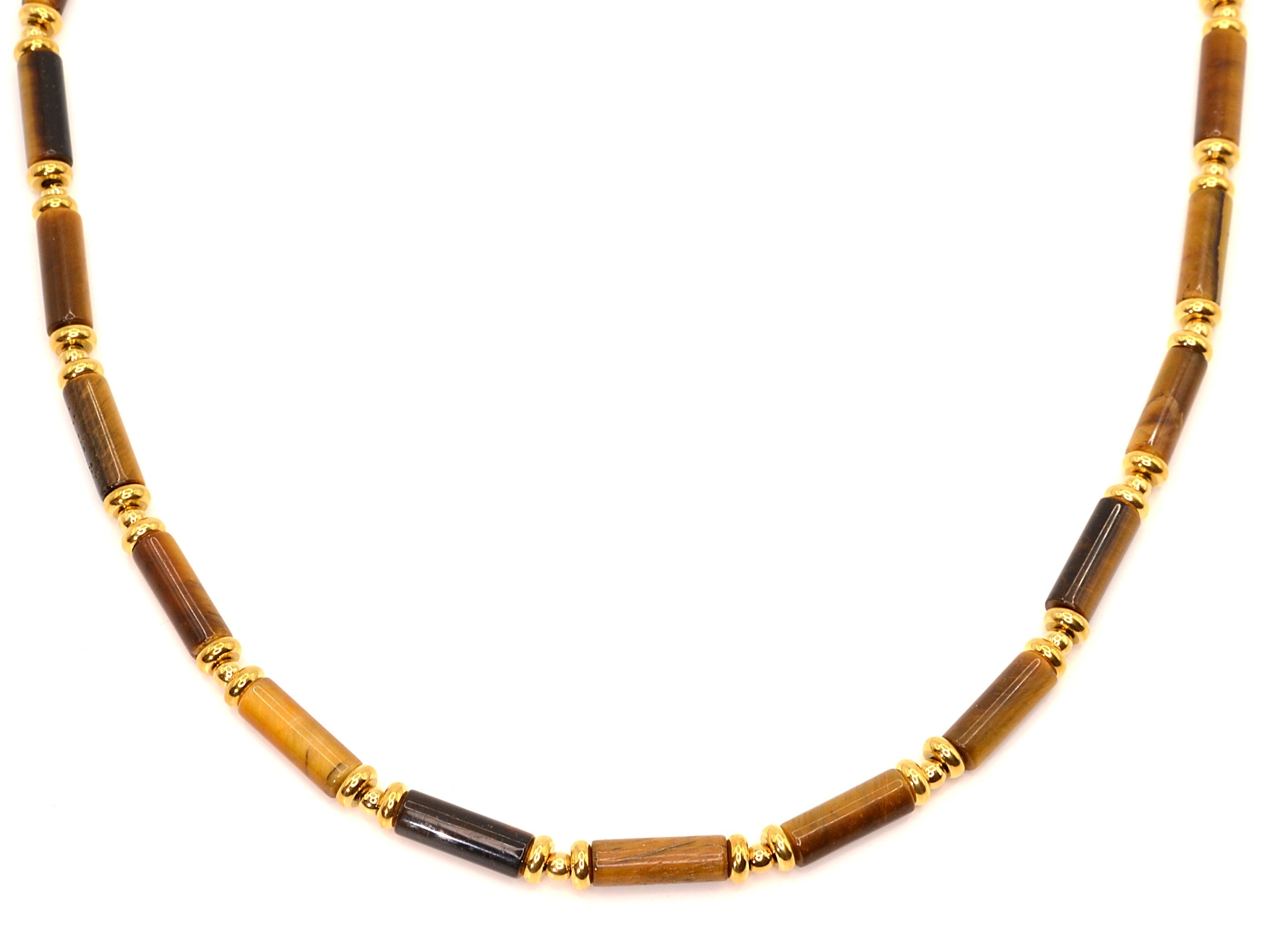 Halskette - Tigerauge - Quarz - B 5mm - Damen