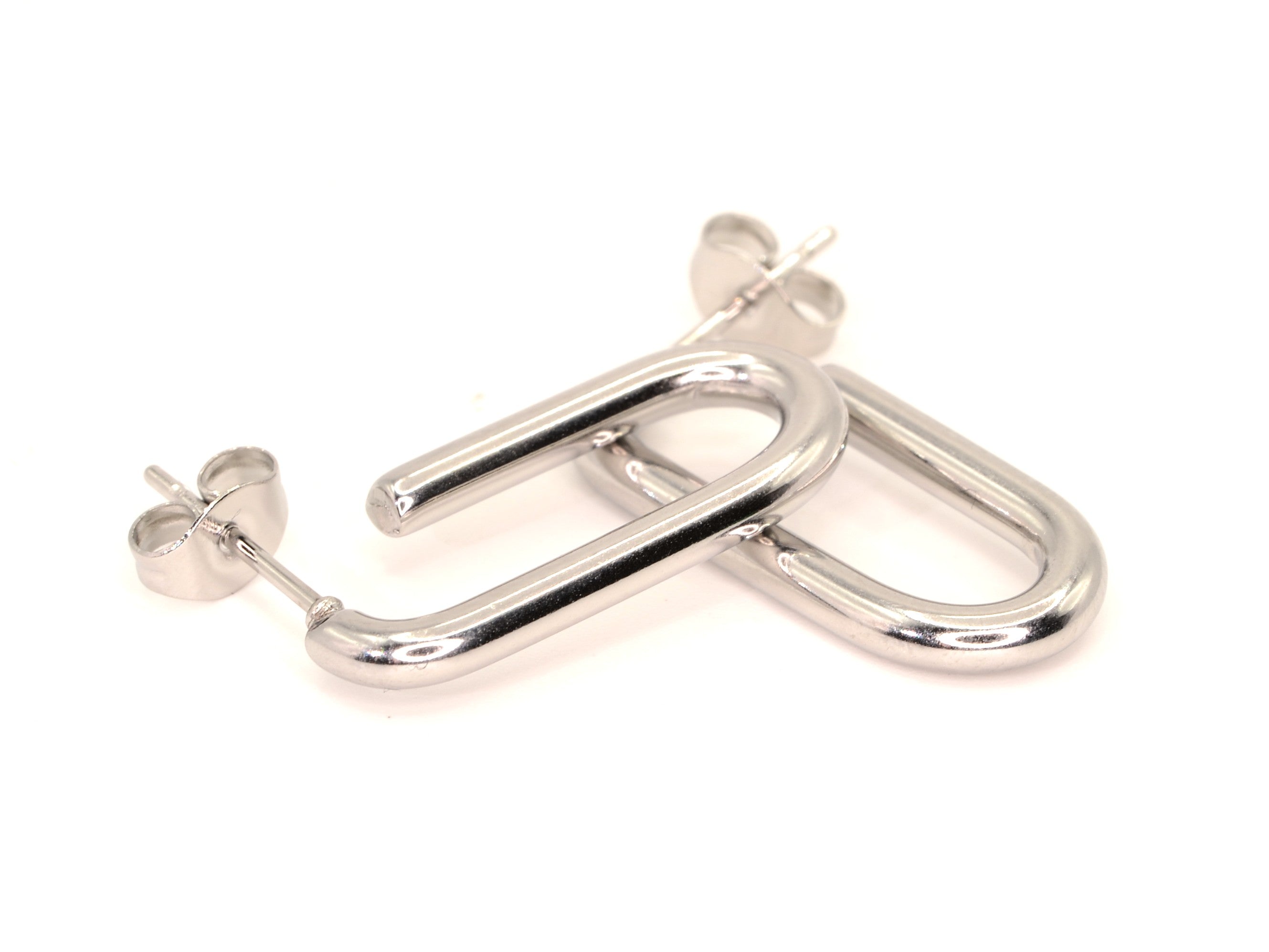 Creolen - Silber - Oval - 25mm - Ohrringe - Damen