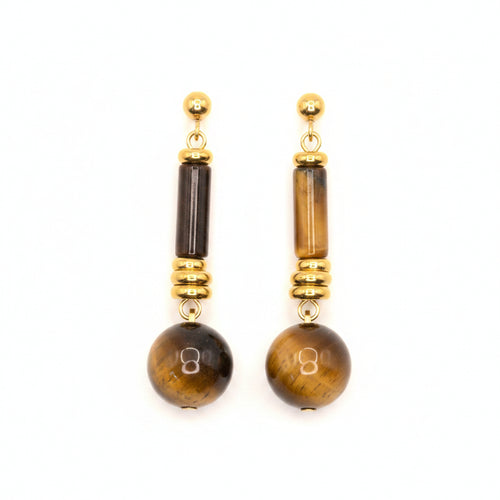 Ohrstecker | Tigerauge - Quarz-Studs - 40mm - Damen