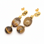 Ohrstecker | Tigerauge - Quarz-Studs - 50mm - Damen