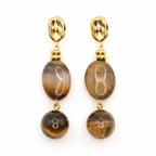 Ohrstecker | Tigerauge - Quarz-Studs - 50mm - Damen