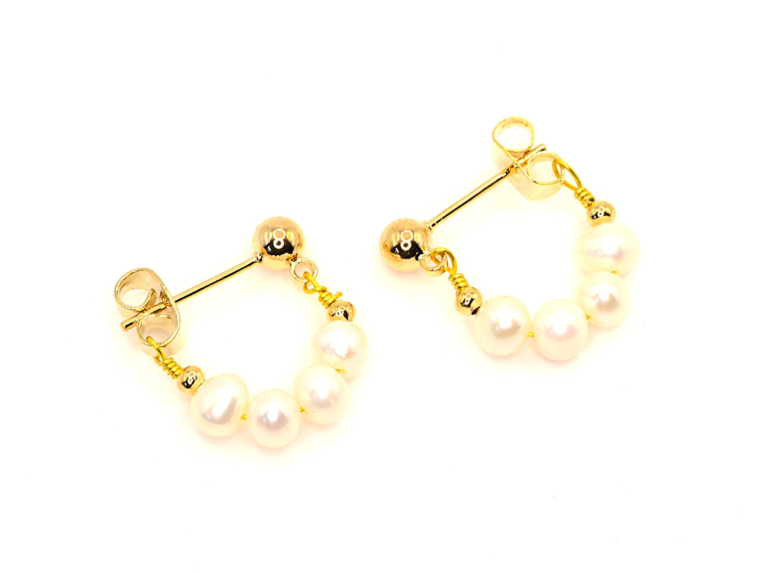 Perlenohrstecker - Gold - Süßwasserperlen - 20mm - Ohrringe - Damen