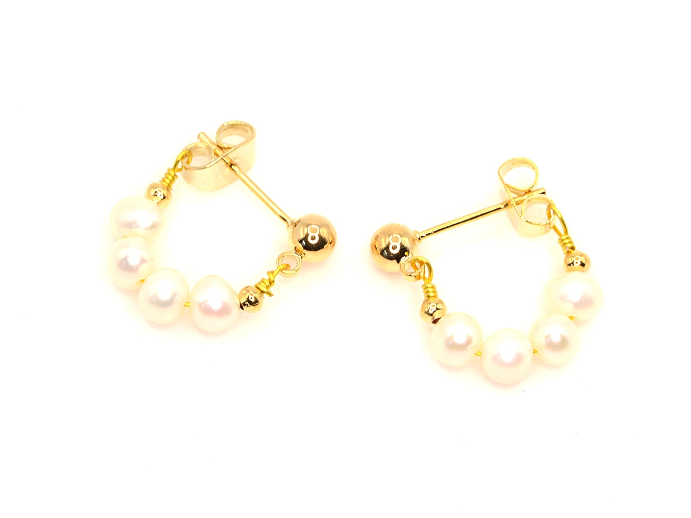 Perlenohrstecker - Gold - Süßwasserperlen - 20mm - Ohrringe - Damen