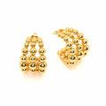Earrings | 18K Gold - Curved Pearl Studs - 20mm - Women