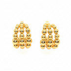 Earrings | 18K Gold - Curved Pearl Studs - 20mm - Women