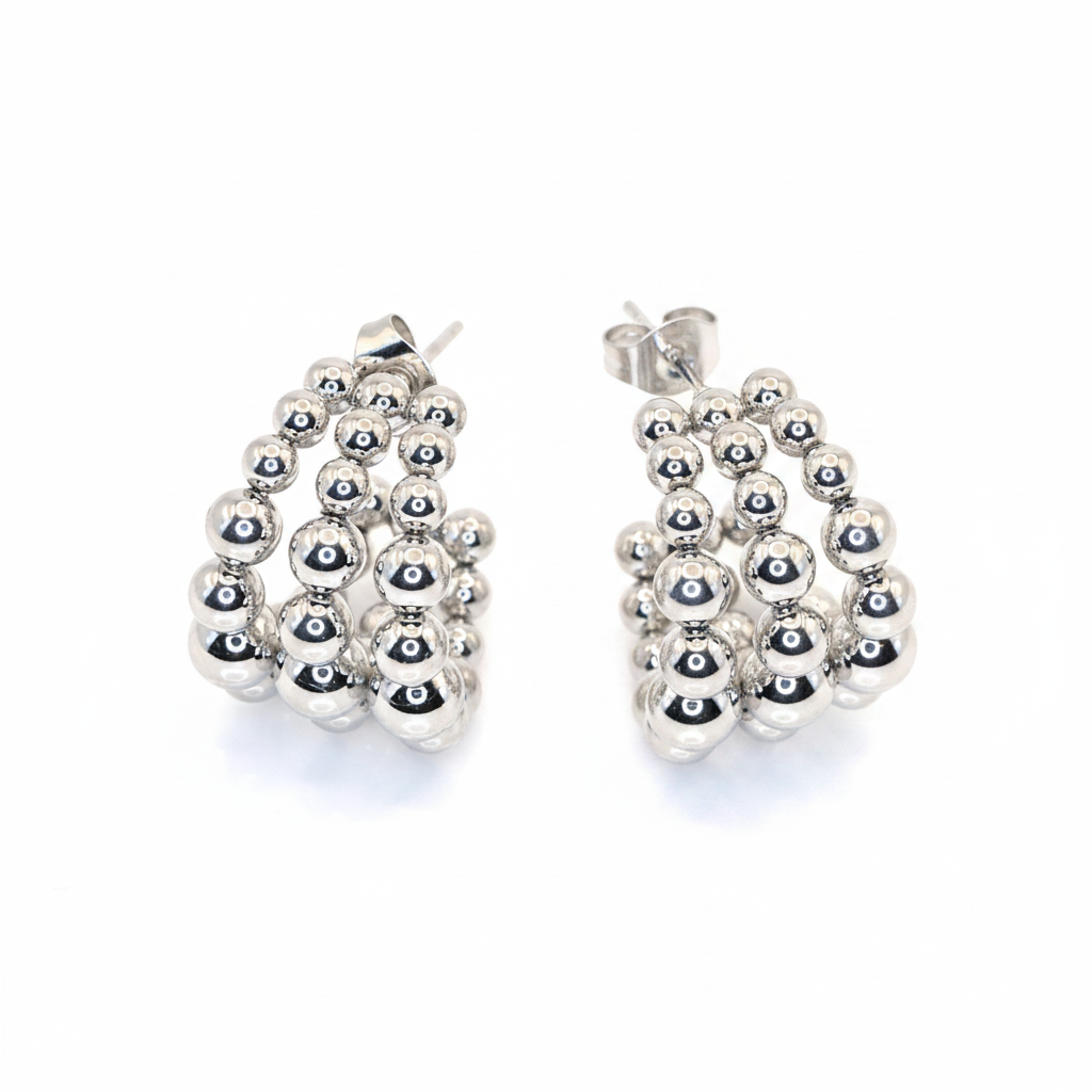 Ohrstecker | Silber - Curved Pearl-Studs - 20mm - Damen