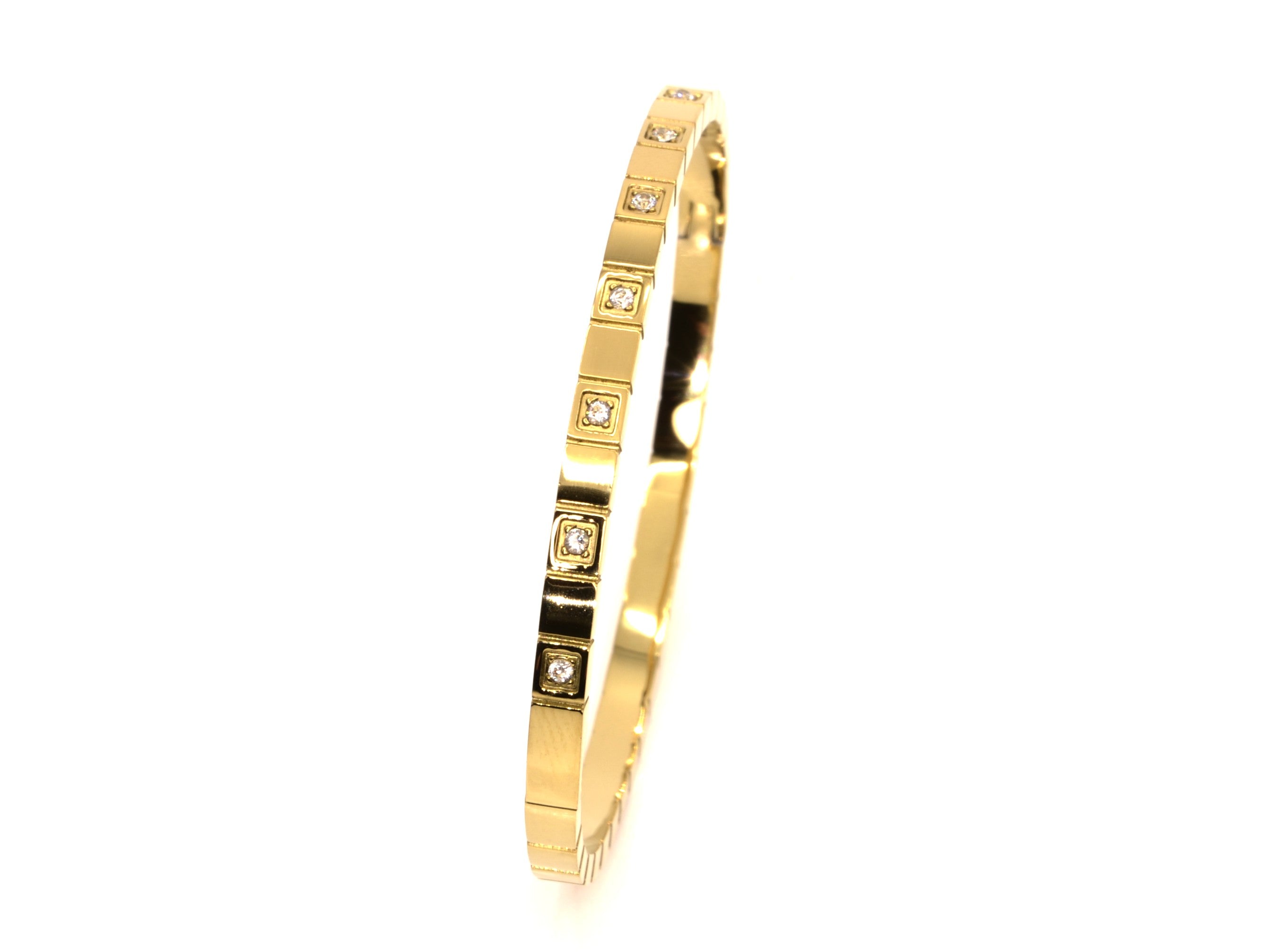 Armreif mit Zirkon - 18K Gold - B 4mm - Damen