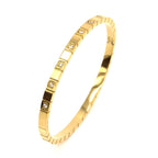 Bangle | 18K Gold - Zircon - Oval - W 4mm - Women's