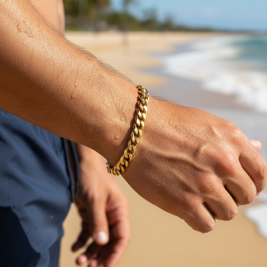 Armband | 18K Gold - Cuban - B 7mm - L 22cm - Herren