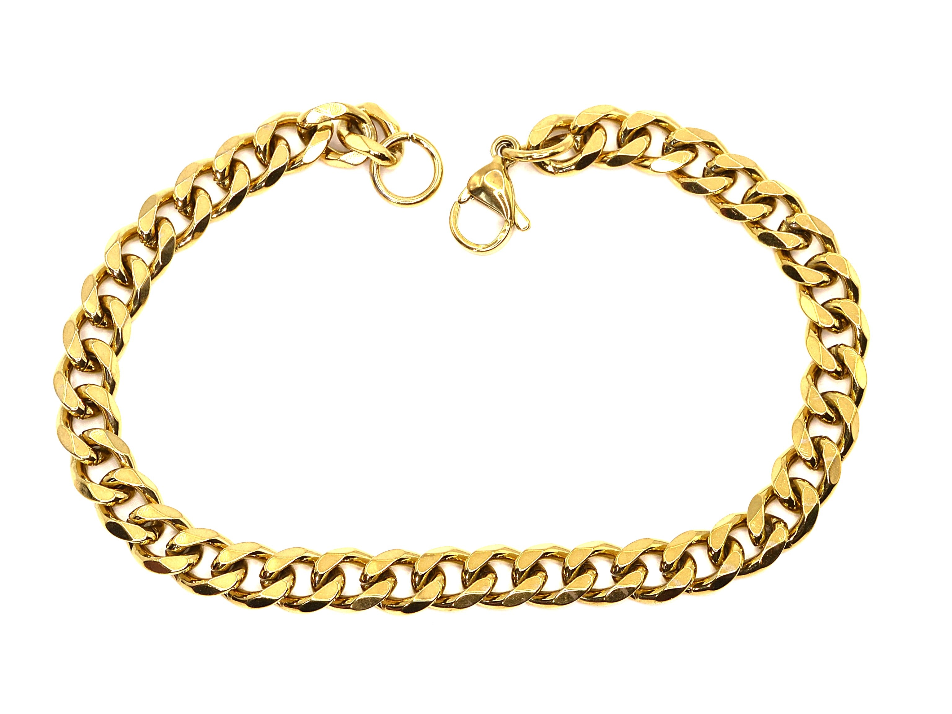 Armband - 18K Gold - Panzerkette - B 7mm - L 22cm - Herren