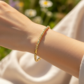 Bangle | 18K Gold - Curved-Line - Oval - W 4mm - Women's