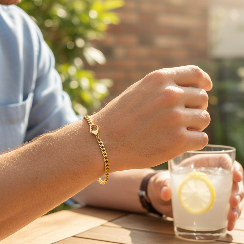 Armband | 18K Gold - Cuban - B 3mm - L 22cm - Herren