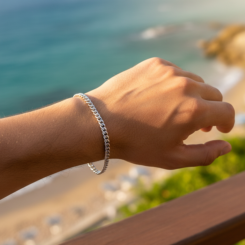 Armband | Silber - Cuban - B 3mm - L 22cm - Herren