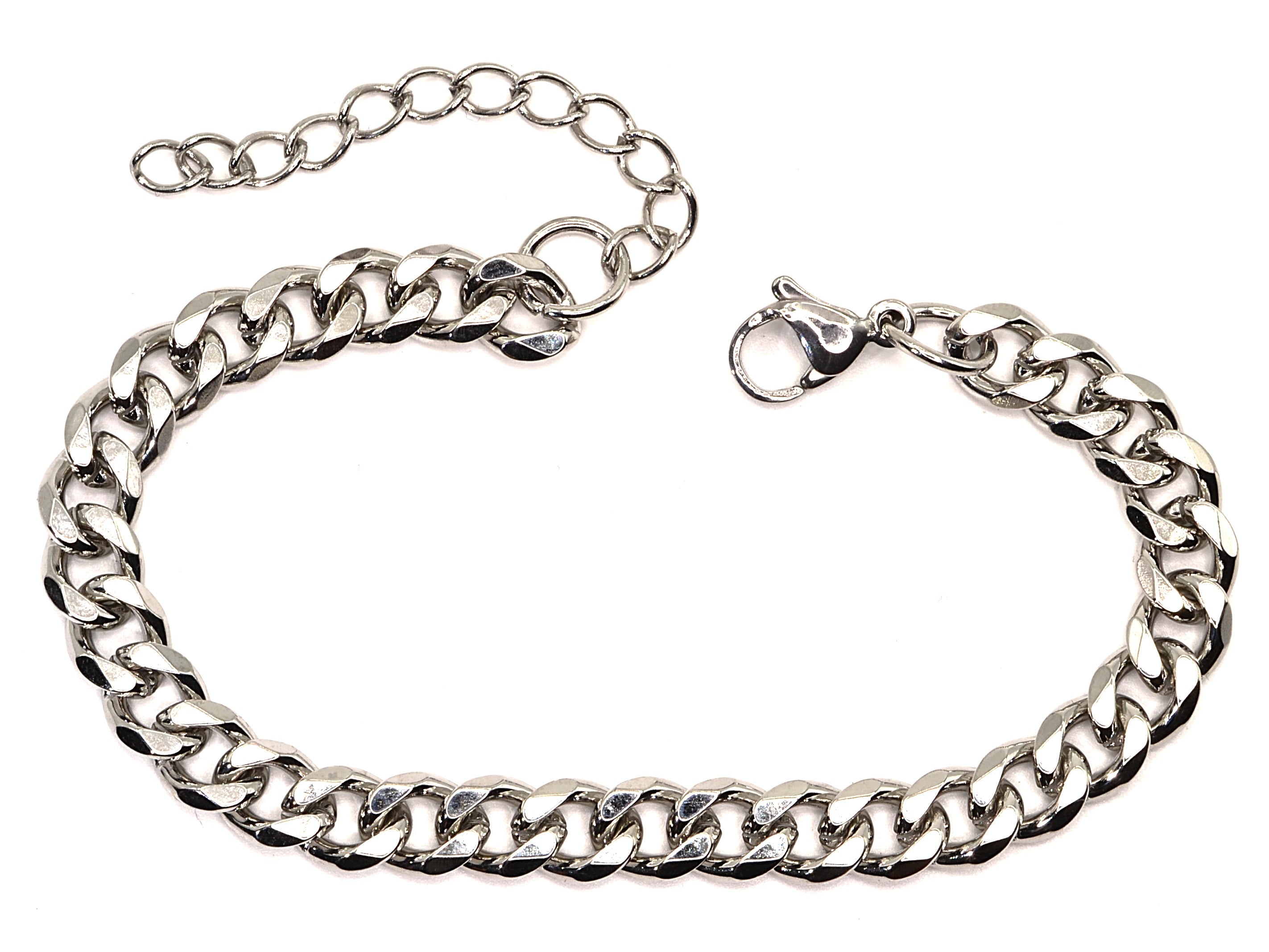 Armband - Silber - Panzerkette - B 7mm - L 18+5cm - Damen