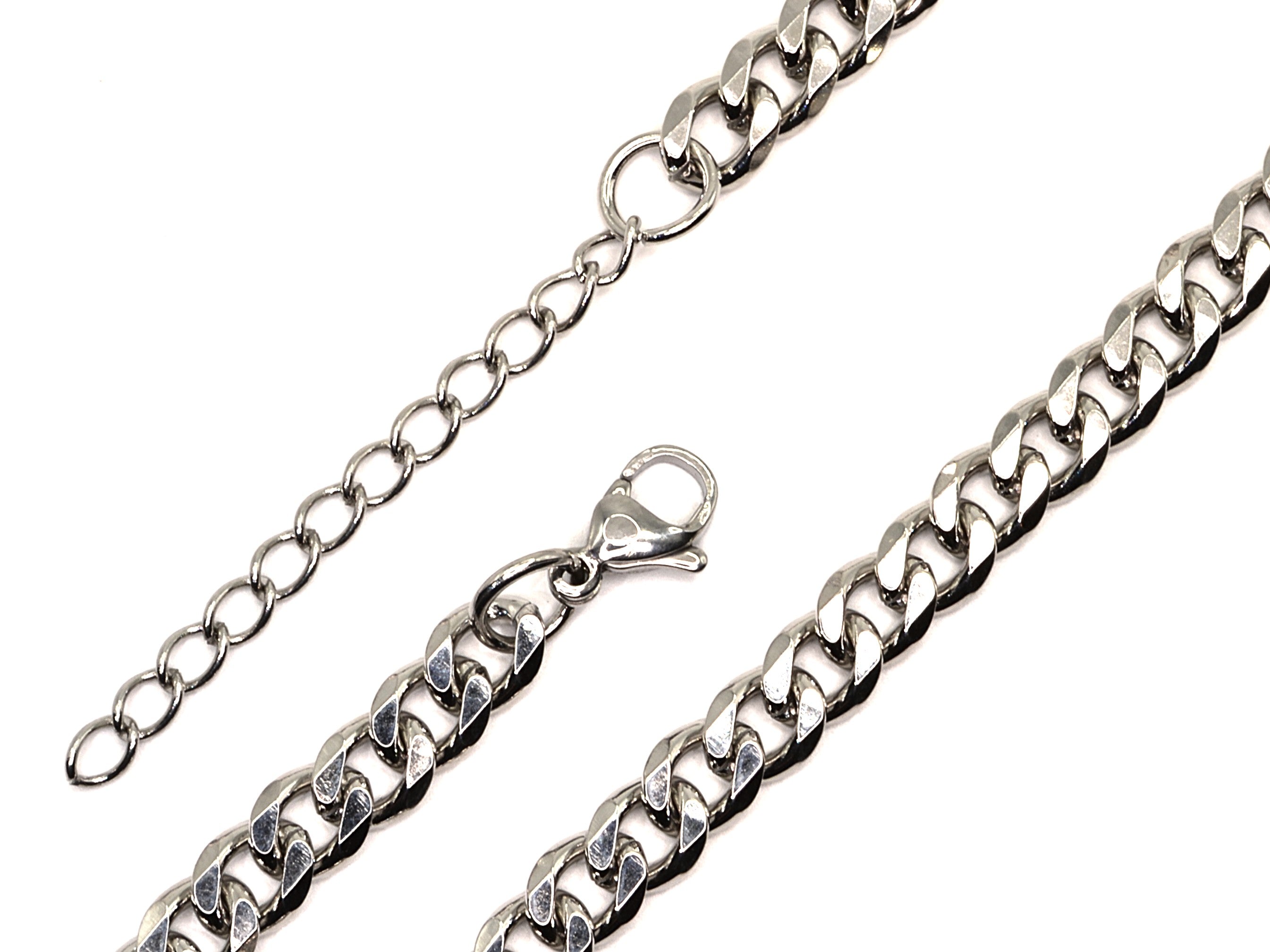 Armband - Silber - Panzerkette - B 7mm - L 18+5cm - Damen