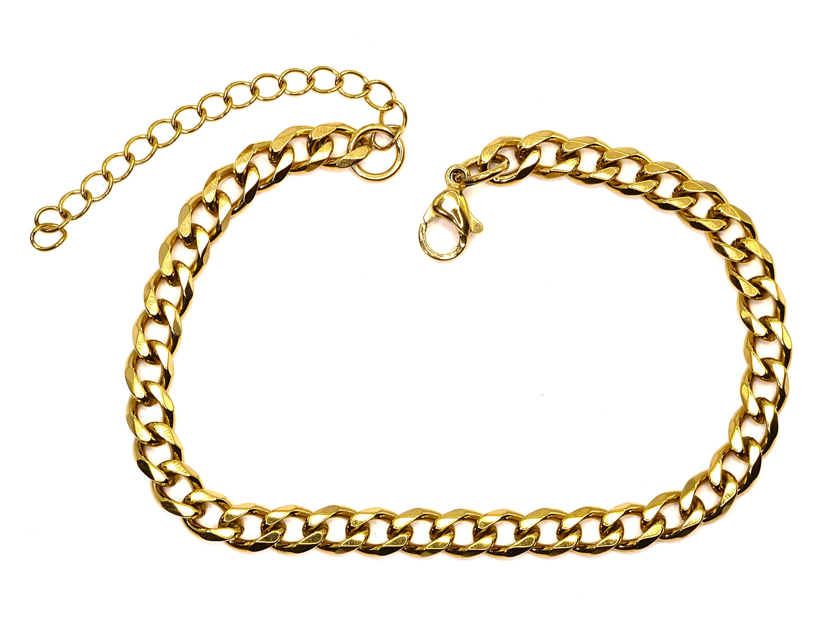 Armband - 18K Gold - Panzerkette - B 5mm - L 18+5cm - Damen