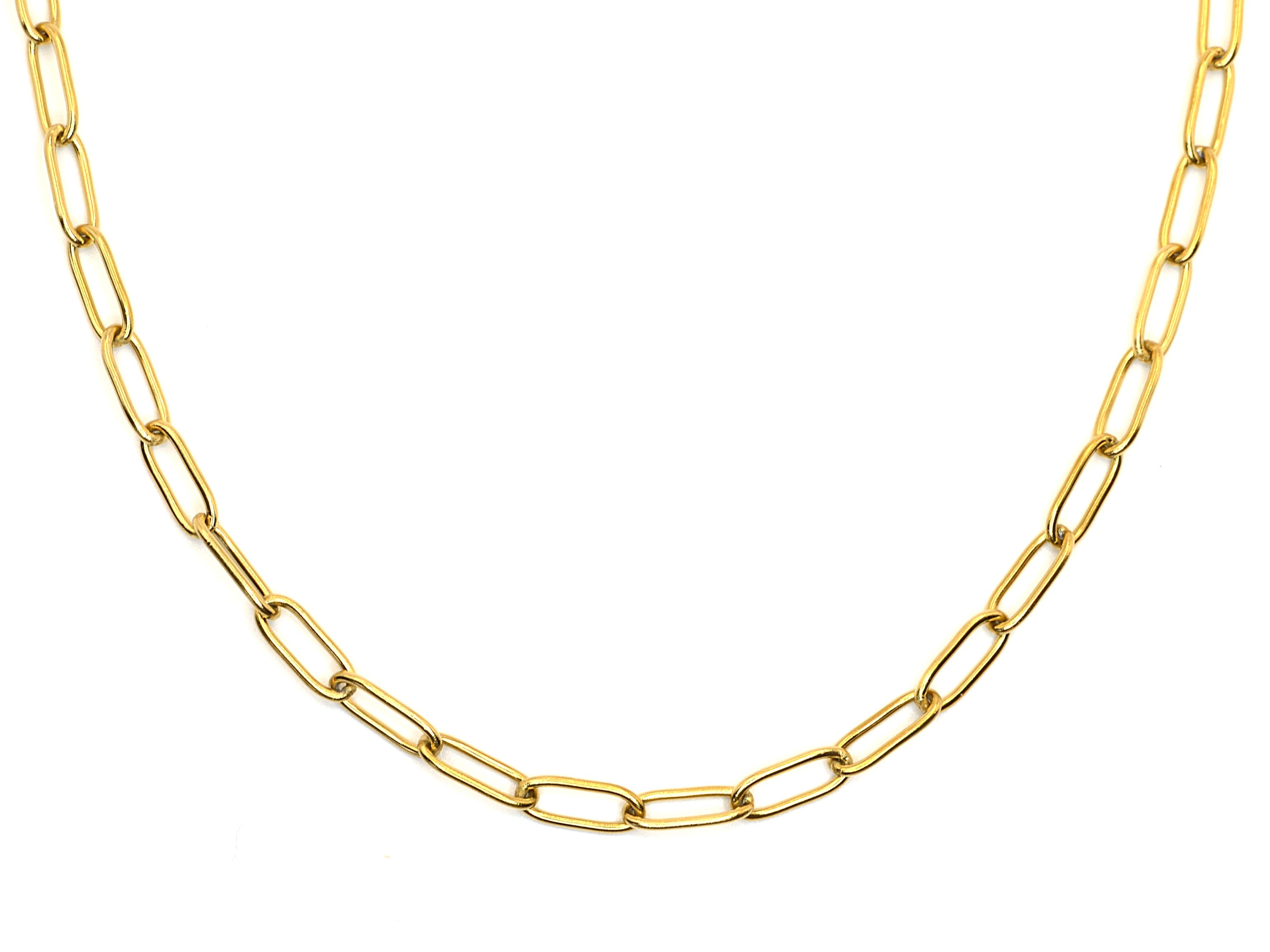 Halskette | 18K Gold - Paperclip - B 4mm - L 40+5cm - Damen