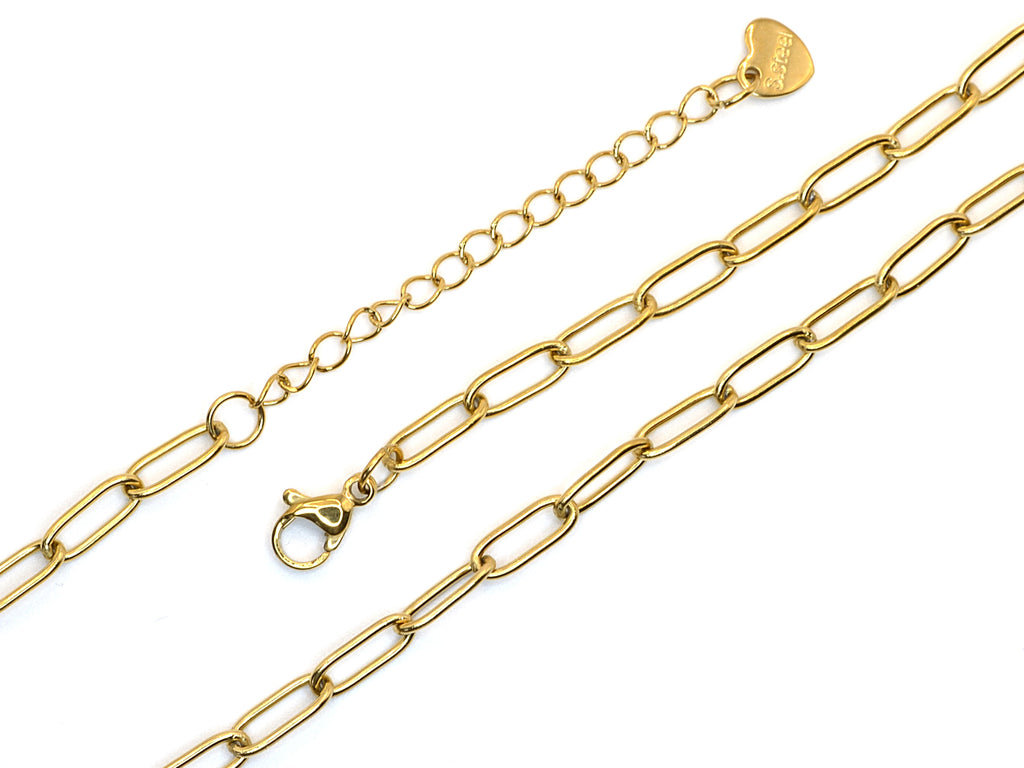 Halskette | 18K Gold - Paperclip - B 4mm - L 40+5cm - Damen
