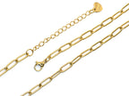 Necklace | 18K Gold - Paperclip - W 4mm - L 40+5cm - Women