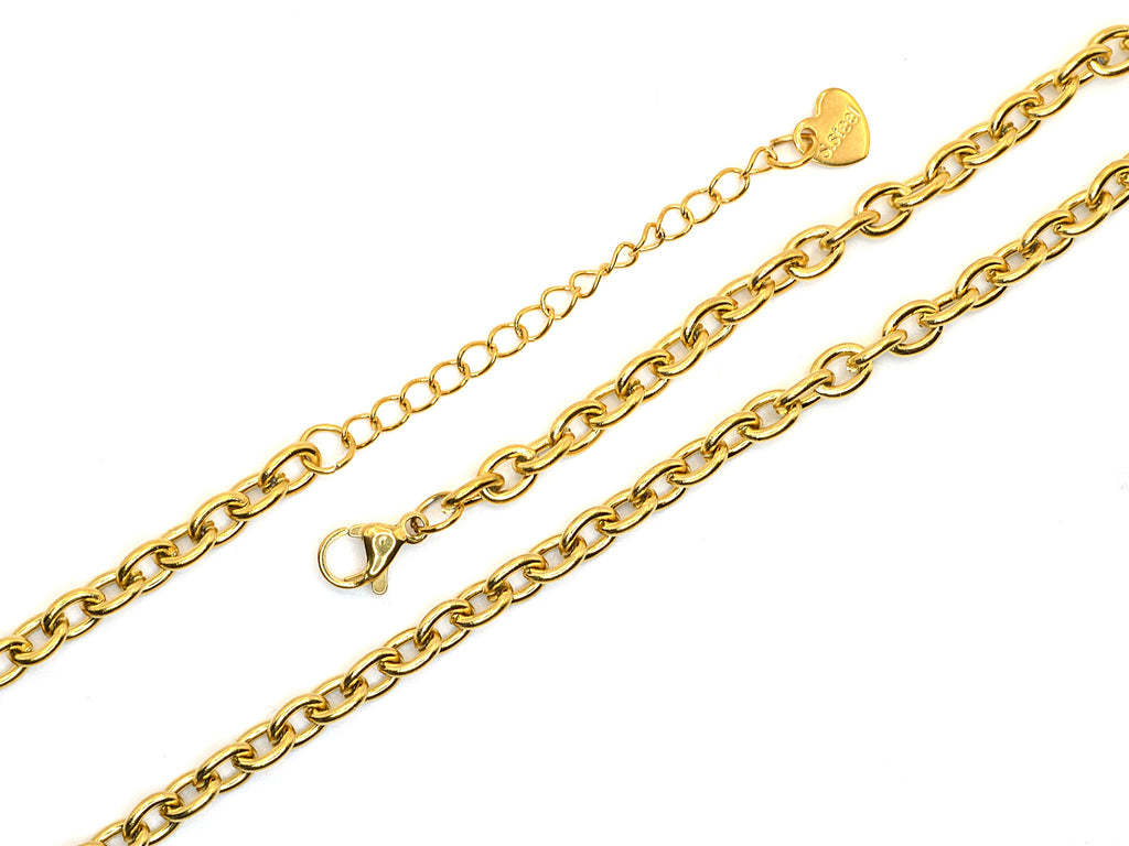 Halskette | 18K Gold - Ankerkette - B 5mm - L 40+5cm - Damen