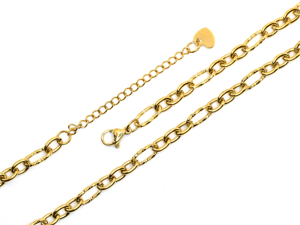 Halskette | 18K Gold - Anker‑Paperclip - B 5mm - L 40+5cm - Damen