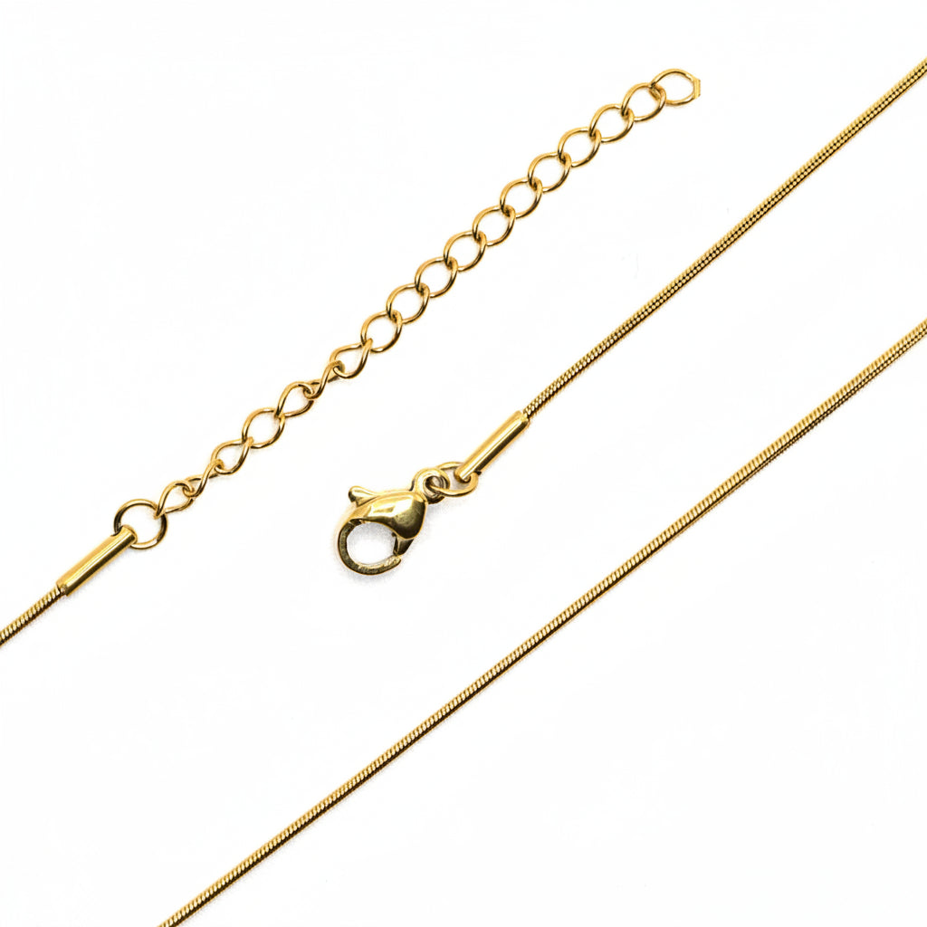 Necklace | 18K Gold - Snake Chain - W 1mm - L 40+5cm - Women
