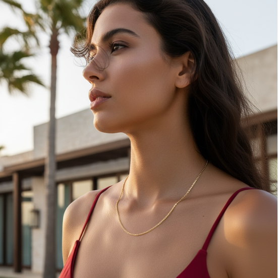 Halskette | 18K Gold - Ankerkette - B 2mm - L 40+5cm - Damen