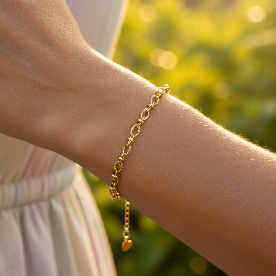 Armband | 18K Gold - Twisted-Wave - B 4mm - L 18+5cm - Damen