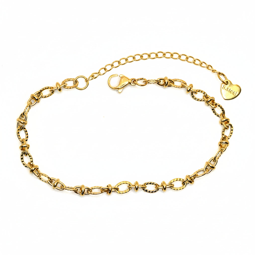 Bracelet | 18K Gold - Twisted Wave - W 4mm - L 18+5cm - Ladies