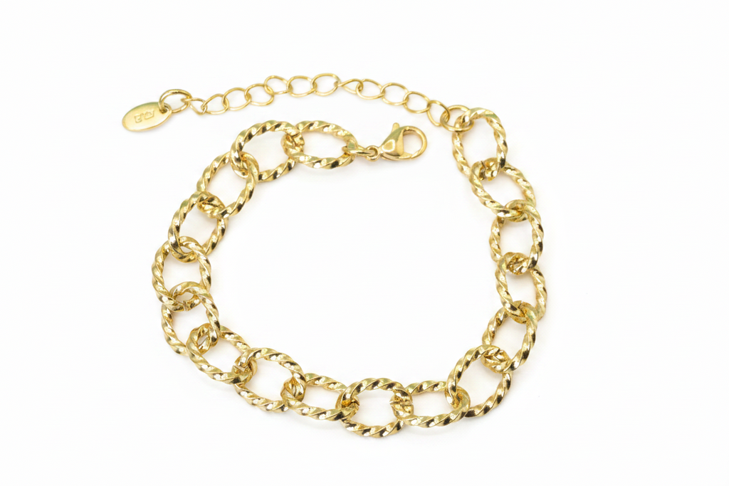 Bracelet | 18K Gold - Twisted Oval - W 10mm - L 17+5cm - Ladies