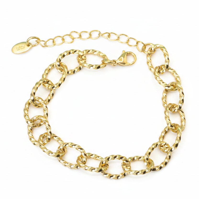 Armband | 18K Gold - Twisted Oval - B 10mm - L 17+5cm - Damen