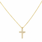Necklace | 18K Gold - Anchor Chain with Cross - W 1mm - L 41+5cm - Women's