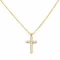 Halskette | 18K Gold - Ankerkette mit Kreuz - B 1mm - L 41+5cm - Damen