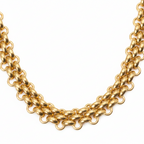 Necklace | 18K Gold - Mesh Necklace - W 14mm - L 42+5cm - Women's