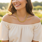Necklace | 18K Gold - Mesh Necklace - W 14mm - L 42+5cm - Women's